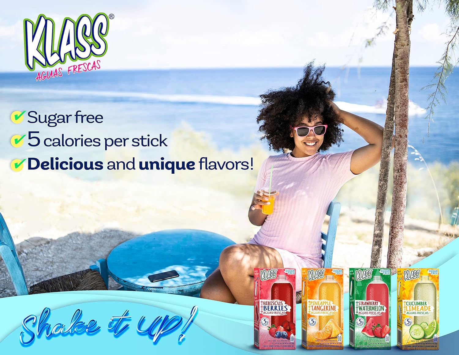 Klass Aguas Frescas, Cucumber-Limeade Sugar Free Drink Mix, 10 On-The-Go Sticks (Pack of 4, 40 Count) - Image 4